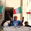 To a techno soundtrack, Italian pride on Fifth Avenue.